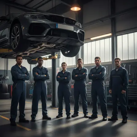Professional mechanics team